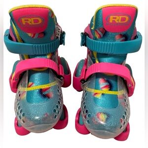 Roller Derby Adjustable Quad Skates Youth 7–11 | Pink Teal | Like New